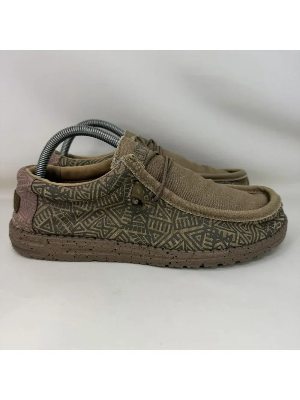 Hey Dude Wally Stretch Aztec Comfort Shoes Loafers Brown Men's Size 9